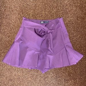 Zara Purple Mini Skirt with Bow